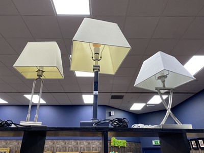 Lot 491 - A LOT OF THREE MODERN TABLE LAMPS WITH SHADES