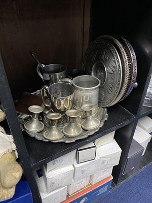 Lot 492 - A SILVER PLATED SALVER AND OTHER SILVER PLATED WARE