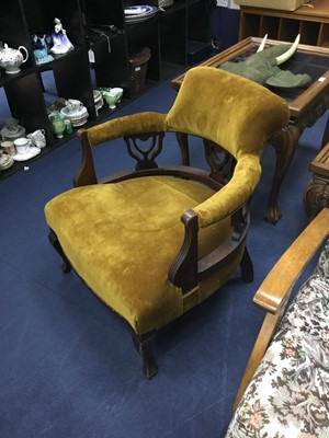 Lot 480 - A MAHOGANY TUB CHAIR AND TWO OTHER CHAIRS