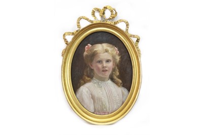 Lot 125 - OVAL PORTRAIT OF A YOUNG GIRL BY ALEXINA MACRITCHIE
