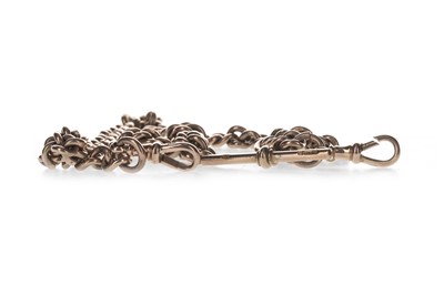 Lot 901 - A ROSE GOLD DOUBLE ALBERT CHAIN