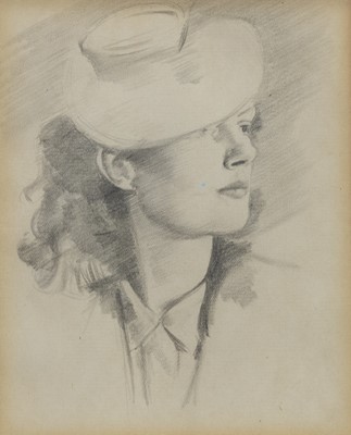 Lot 124 - THE NEW HAT, A WORK IN PENCIL BY ALEXANDER GALT