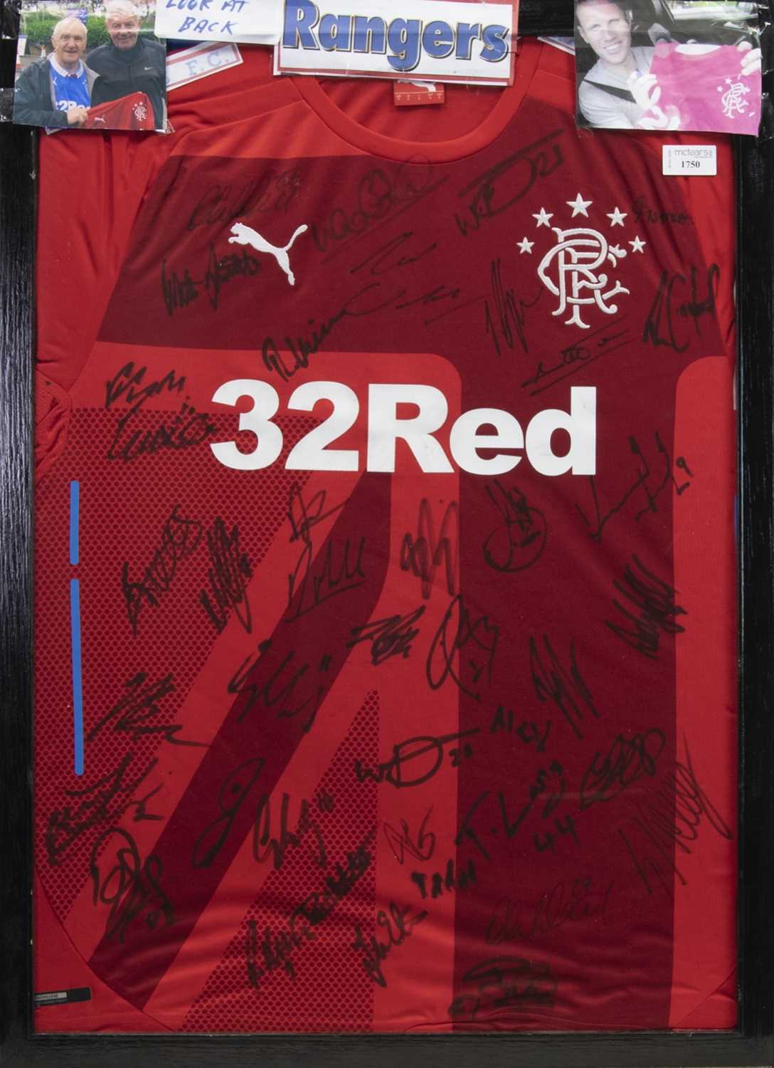 Lot 1750 - A SIGNED RANGERS FOOTBALL CLUB JERSEY