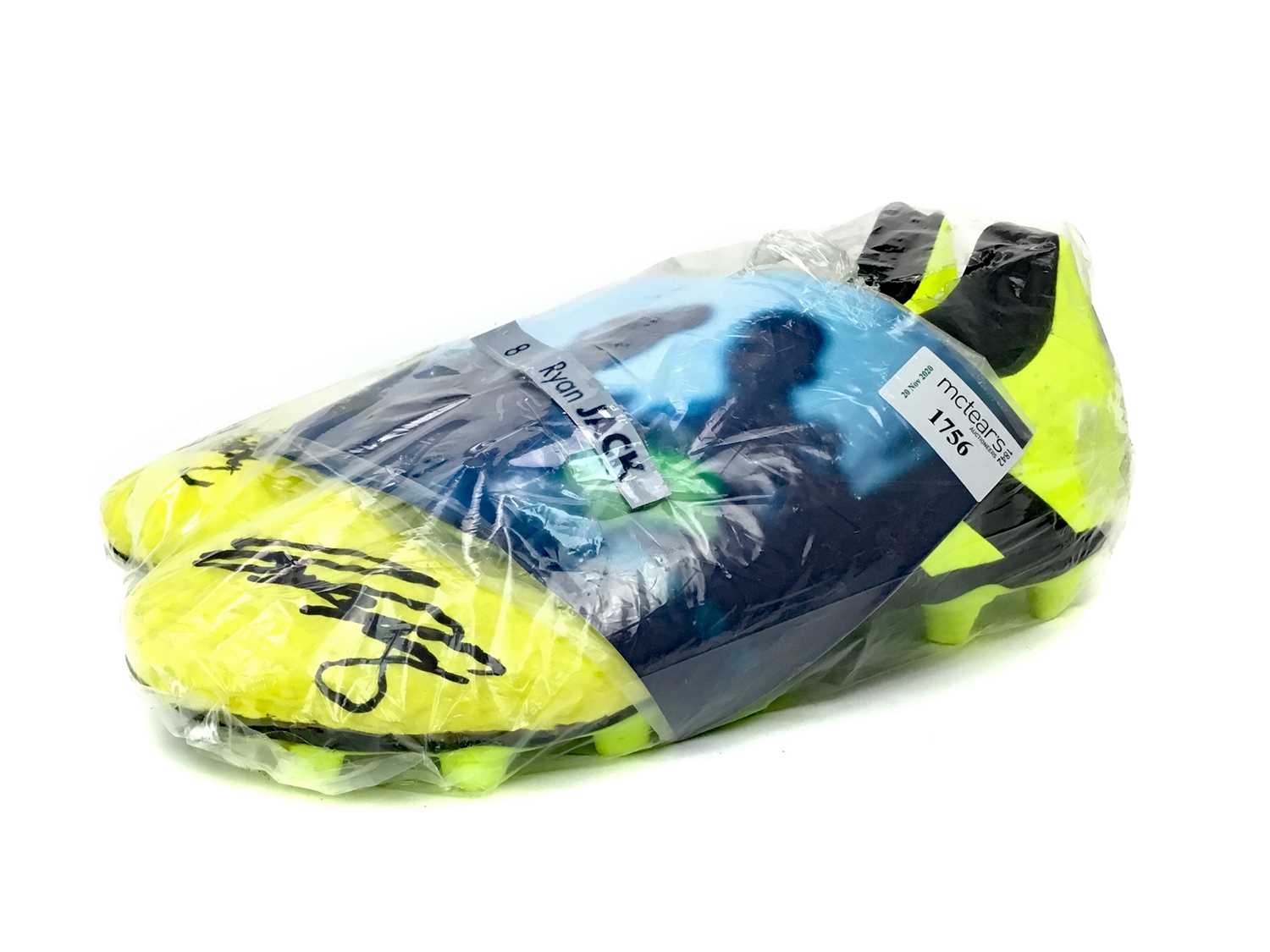 Lot 1756 - A PAIR OF FOOTBALL BOOTS SIGNED BY RYAN JACK OF RANGERS F.C.