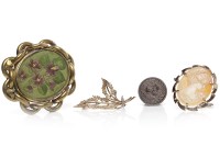 Lot 64 - TWO VICTORIAN STYLE BROOCHES comprising a gold...