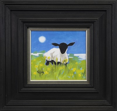 Lot 761 - LONELY LAMB, AN OIL BY ROWENA LAING