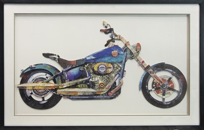 Lot 764 - 3D HARLEY, A LAYERED CARD COLLAGE