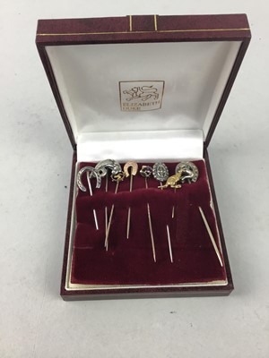 Lot 26 - A COLLECTION OF EIGHT VINTAGE STICK PINS