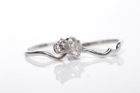 Lot 71 - DIAMOND TWO STONE RING the two brilliant cut...