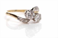 Lot 75 - DIAMOND TWO STONE RING the two brilliant cut...