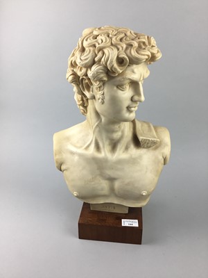 Lot 144 - A COMPOSITION BUST OF DAVID
