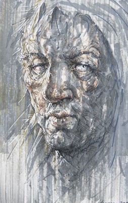 Lot 815 - UNTITLED (THREE YEARS), A MIXED MEDIA BY PETER HOWSON