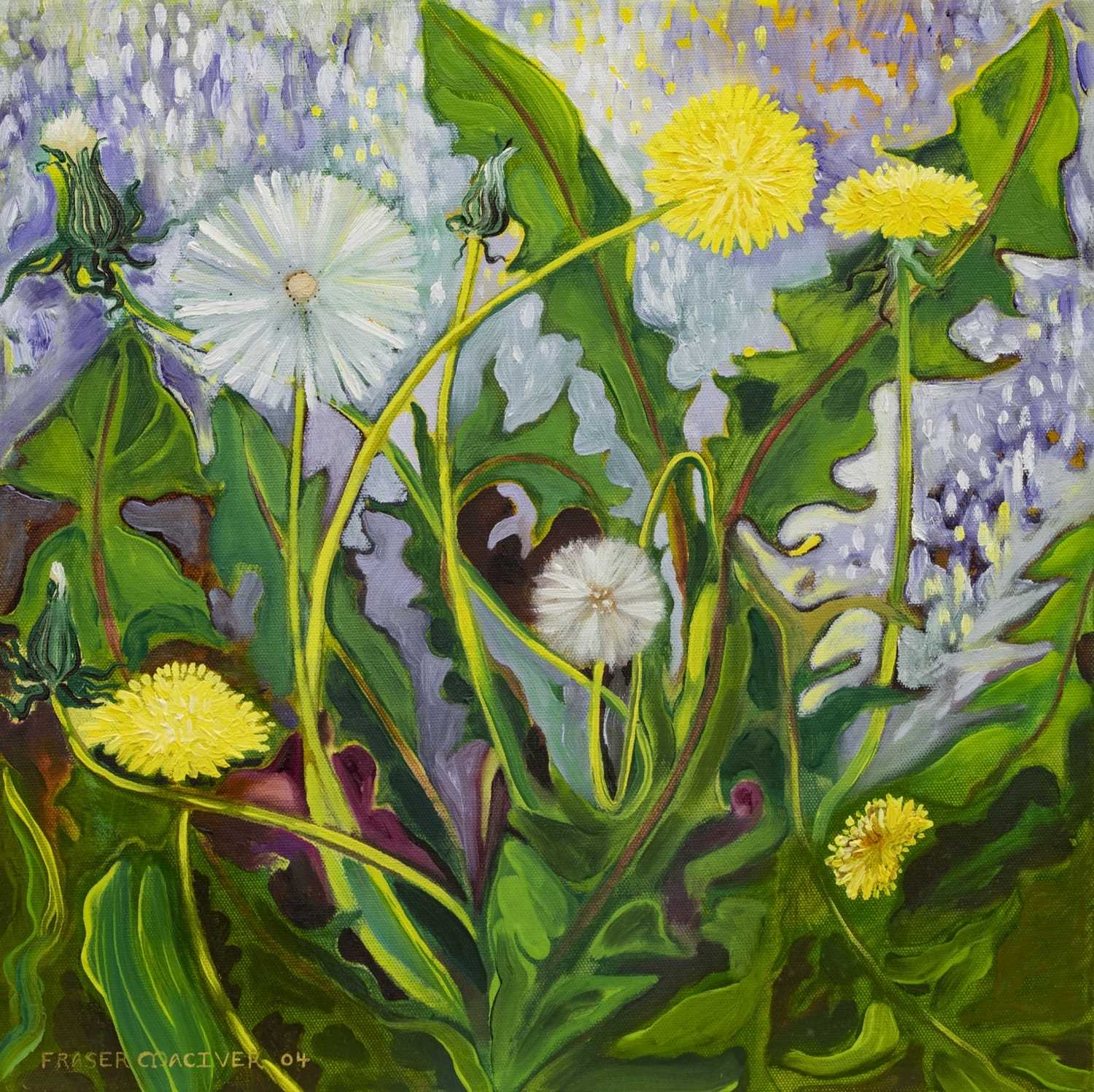 Lot 570 - DANDELIONS FROM 'THE WAGON', AN ACRYLIC BY FRASER MACIVER