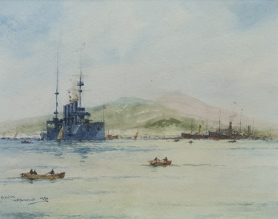 Lot 462 - BUSY DAY AT SEA, A WATERCOLOUR BY W M BIRCHALL