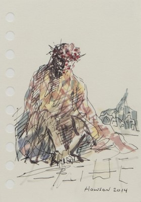 Lot 111 - SEATED CHRIST, BY PETER HOWSON