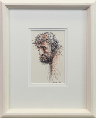 Lot 102 - MAN OF SORROW, A MIXED MEDIA BY PETER HOWSON