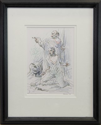 Lot 662 - VIRGIL & DANTE, A MIXED MEDIA BY PETER HOWSON