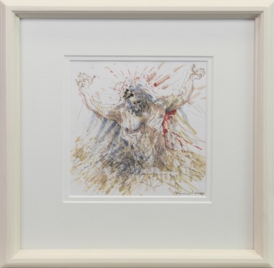 Lot 99 - UNTITLED, A MIXED MEDIA BY PETER HOWSON