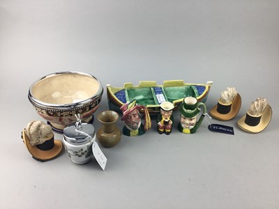 Lot 164 - A LOT OF ONYX ITEMS AND CERAMICS INCLUDING WADE WHIMSIES