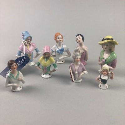 Lot 274 - A LOT OF CERAMIC TEA COSY HANDLES MODELLED AS LADIES