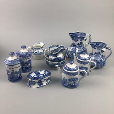 Lot 282 - A LOT OF BLUE AND WHITE CERAMICS INCLUDING JUGS AND BOWLS
