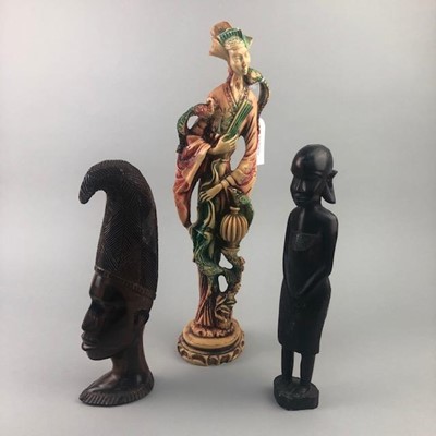 Lot 290 - A 20TH CENTURY COMPOSITE FIGURE OF A FEMALE AND OTHER ITEMS