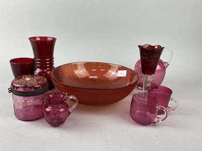 Lot 295 - A LOT OF CRANBERRY GLASS WARE