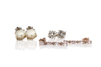 Lot 99 - THREE PAIRS OF EARRINGS comprising a pair of...