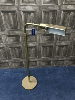 Lot 177 - A VINTAGE BRASS FLOOR STANDING LAMP, BINOCULARS AND OTHER ITEMS