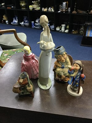 Lot 330 - A LLADRO FIGURE OF A FEMALE ALONG WITH OTHER FIGURES