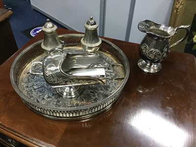 Lot 331 - A SILVER PLATED OVAL TRAY AND OTHER SILVER PLATED ITEMS
