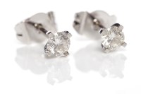Lot 106 - PAIR OF DIAMOND STUD EARRINGS each set with a...