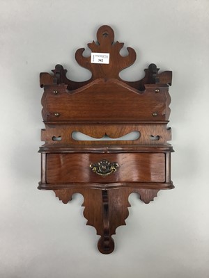 Lot 342 - A VICTORIAN WALL HANGING LETTER RACK