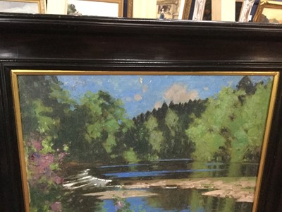 Lot 26 - BY THE RIVERBANK, AN OIL BY GEORGE HENRY