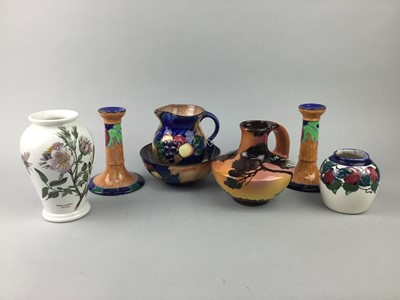 Lot 375 - A PAIR OF LOSOL WARE VASES AND OTHER CERAMICS