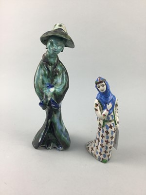 Lot 376 - A STUDIO POTTERY FIGURE OF A FEMALE AND OTHER CERAMICS
