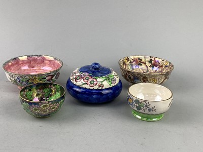 Lot 398 - A MALING LIDDED DISH AND OTHER MAILING AND OTHER CERAMICS