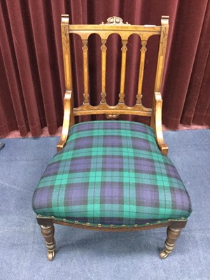Lot 405 - AN OAK OPEN ELBOW CHAIR AND TWO OTHER CHAIRS