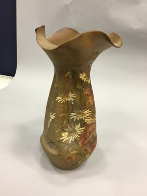 Lot 1019 - AN UNUSUAL ART NOUVEAU POTTERY VASE