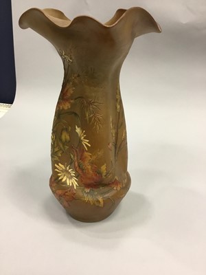 Lot 1019 - AN UNUSUAL ART NOUVEAU POTTERY VASE