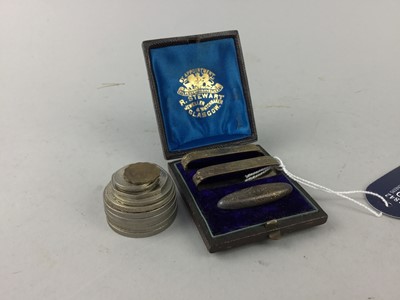 Lot 234 - A VICTORIAN SCARF RING AND BROOCH SET AND COINS