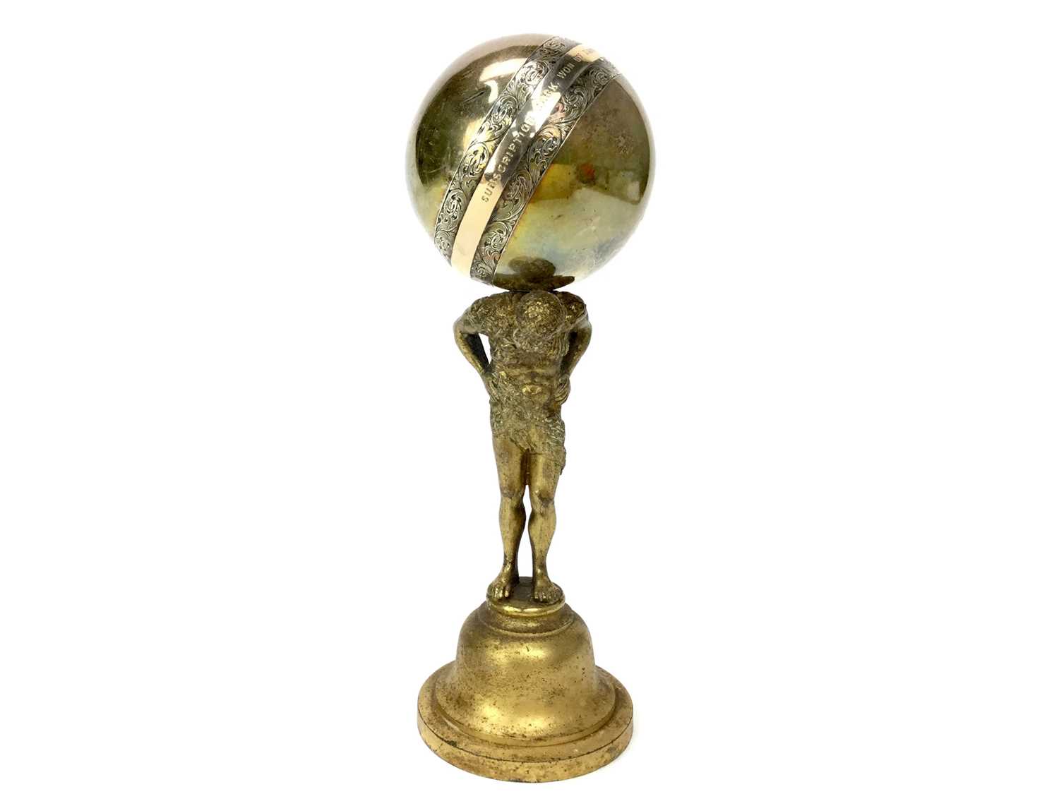 Lot 1761 - A VICTORIAN SILVER AND GILT METAL  SILVER BOWLING JACK
