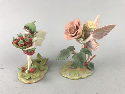 Lot 472 - A ROYAL WORCESTER FIGURE OF 'THE STRAWBERRY FAIRY', ANOTHER FIGURE AND 6 COLLECTORS PLATES
