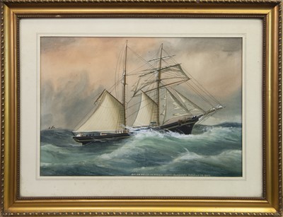 Lot 150 - WELSH BELLE: IN STORM OFF THE LONGSHIPS, A WATERCOLOUR BY REUBEN CHAPPELL
