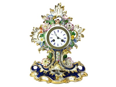 Lot 1145 - A LATE 19TH CENTURY FRENCH PORCELAIN MANTEL CLOCK