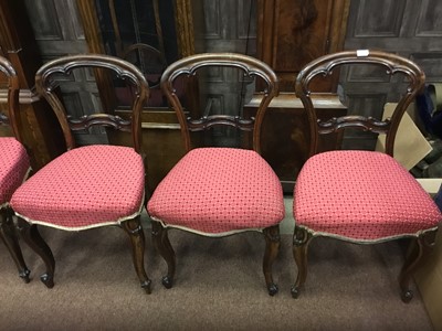 Lot 1378 - A SET OF SIX LATE VICTORIAN ROSEWOOD CHAIRS