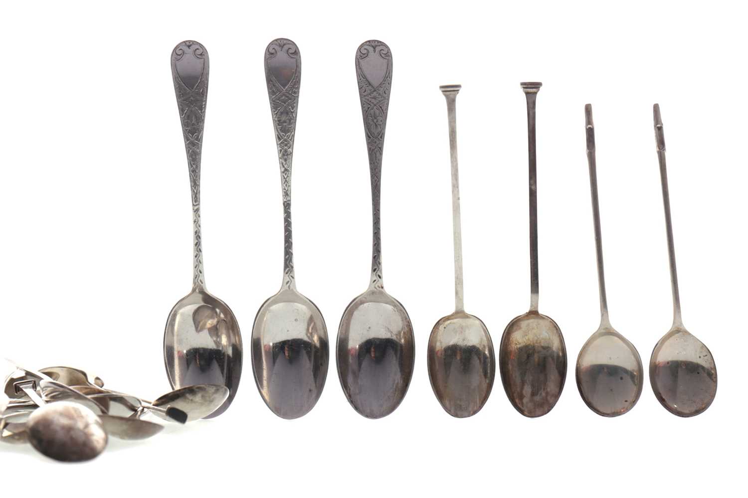 Lot 481 - A LOT OF FOUR SETS OF SILVER SPOONS