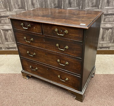 Lot 1372 - A GEORGE III MAHOGANY CHEST OF DRAWERS