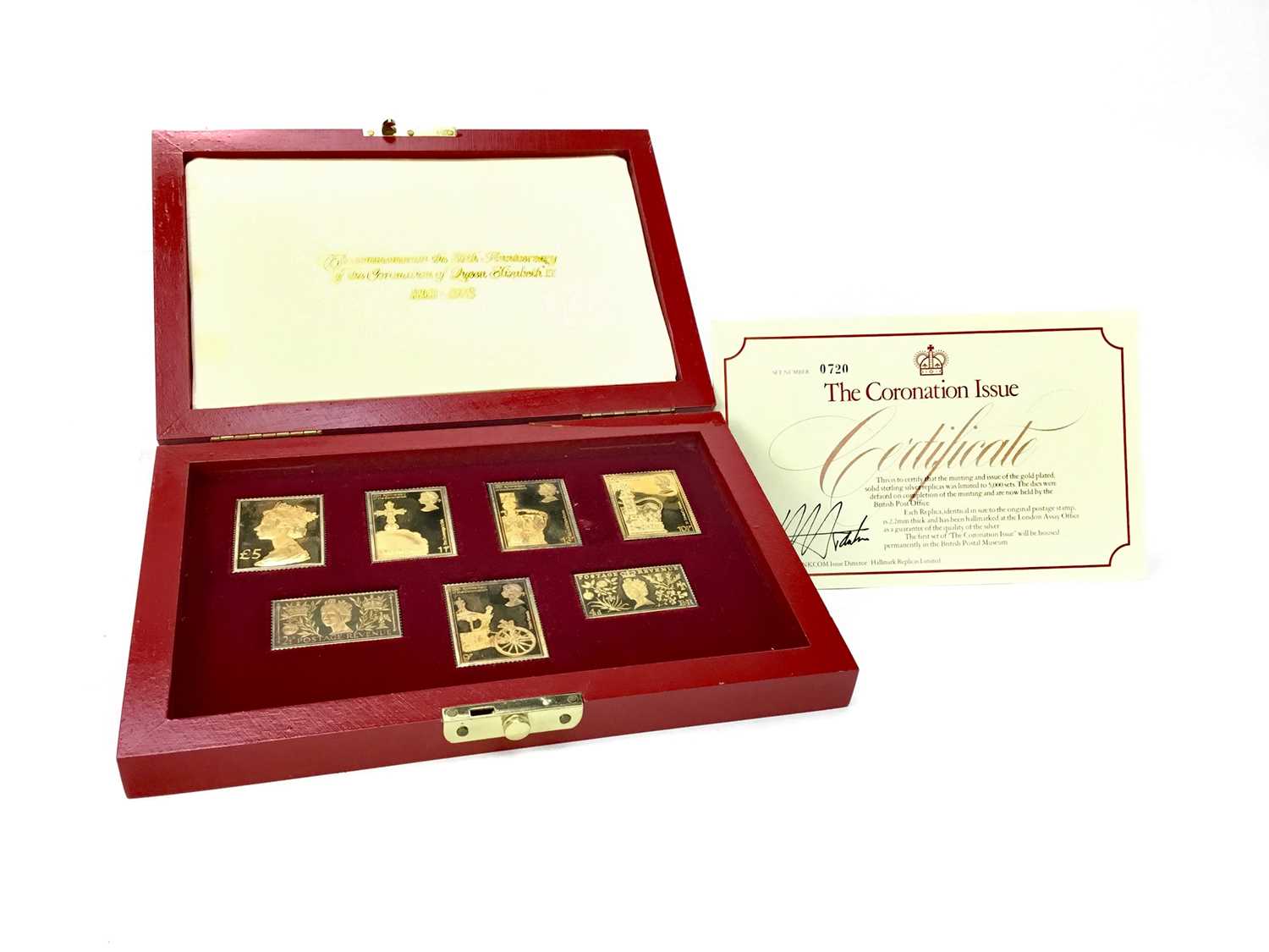 Lot 1386 - THE CORONATION ISSUE OF SILVER GILT REPLICA STAMPS