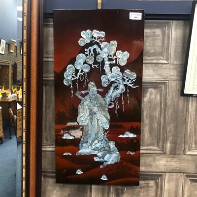 Lot 498 - A PAIR OF CHINESE LACQUERED PANELS